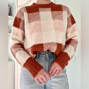 A New Day Plaid Crewneck Pullover Sweater | Size Small